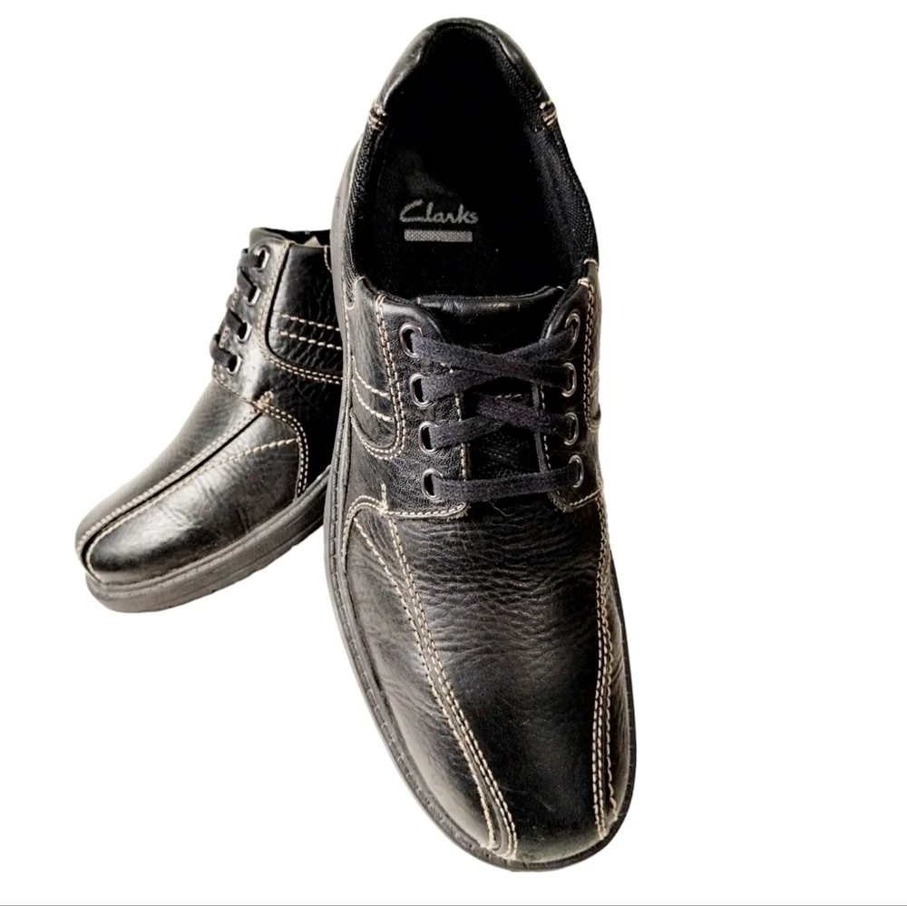 Clarks Hommes Leather Casual Shoes Mens size‎ 9½M Dadcore Career Office Church
